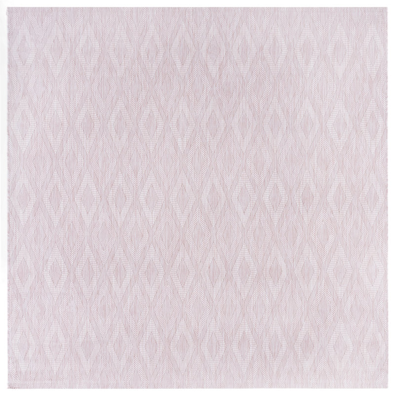 Tapis intérieur / extérieur rose Tamber, Carré 6 pi 7 po