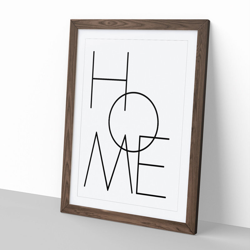 Home V2 - Picture Frame Typography, 65cm H x 48cm W x 2cm D, Walnut Framed