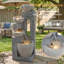 Outdoor Fountain with Lights