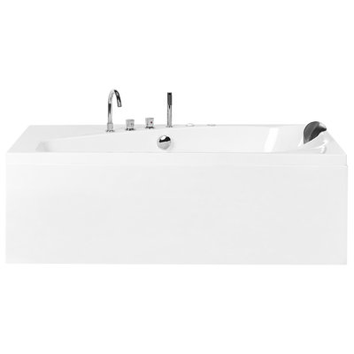 Beliani CAURA 220V 1 Person 8 - Jet Acrylic Triangle Standard (Hardwired) Hot Tub in White