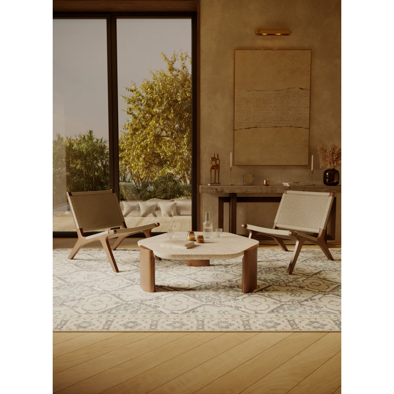 Fira Hand Loomed Washable Oriental Indoor Rug, Square 4'