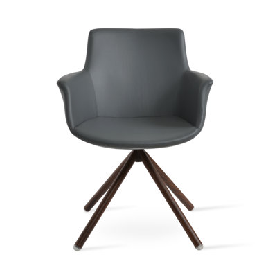 Bottega Fabric Solid Back Arm Chair