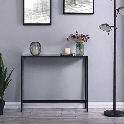 Petite console étroite avec plateau en miroir - élégante et polyvalente pour les petits espaces, parfaite pour la présentation et le rangement