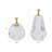 Osiris Luxurious Pear And Apple Figurine Accent - Modern Decorative Objects Decorations For Living Room And Home Decor - Set Of 2, 7.25", Gold/Clear