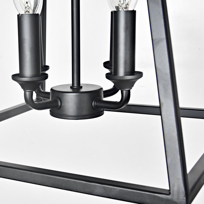 Luminaire suspendu lanterne noir mat à 4 lumières Melin