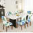 Motif floral bleu / blanc