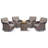 Agnes All-Weather Rattan Outdoor T-Back Cushions Conversation Set With Swivel Chairs And Fire Pit (Set Of 4)-198918039