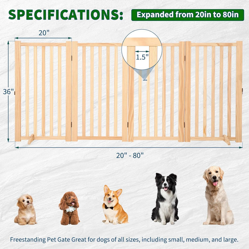 Wood Free Standing Pet Gate