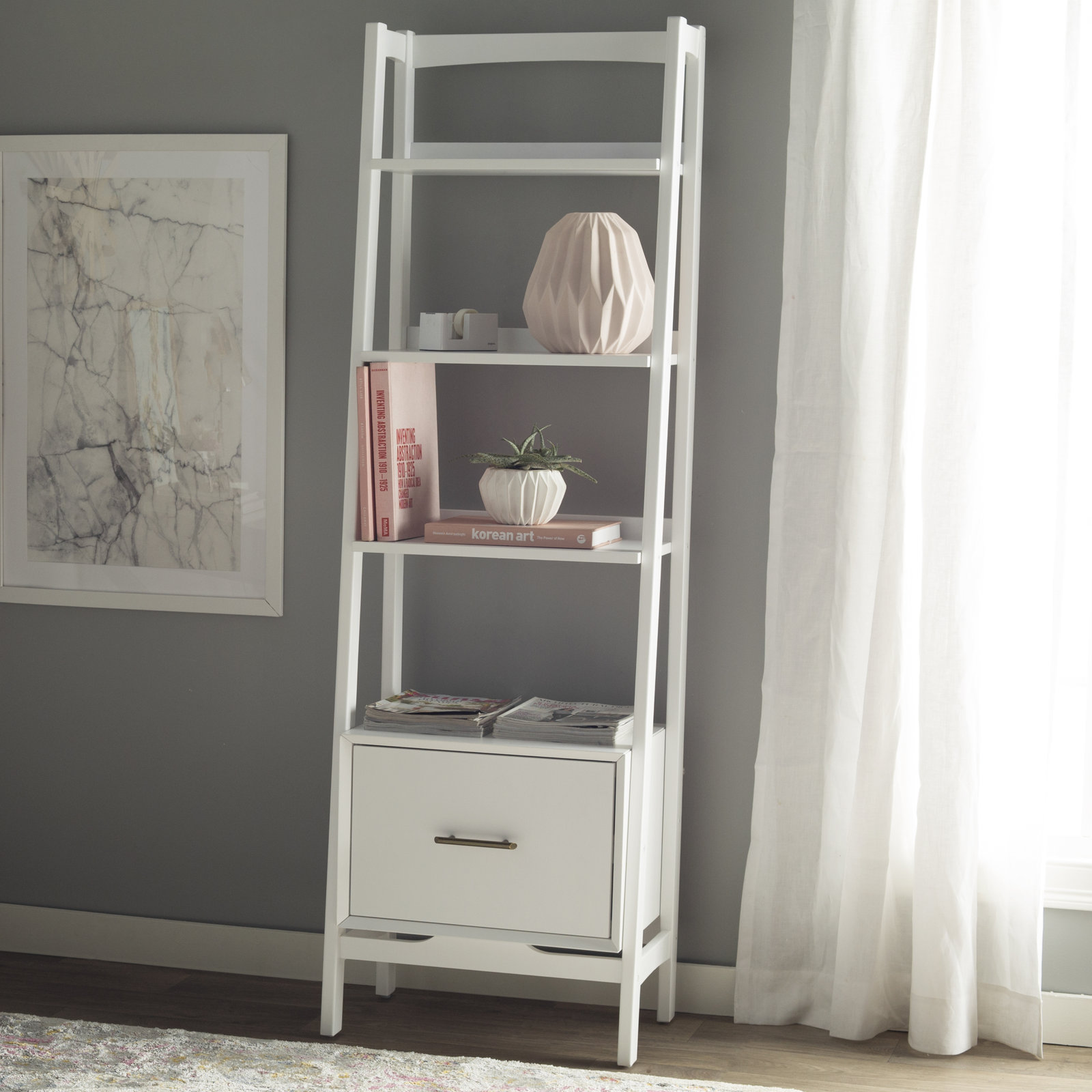 Stiles Bookcase, 70" H x 22" W x 15" D, White