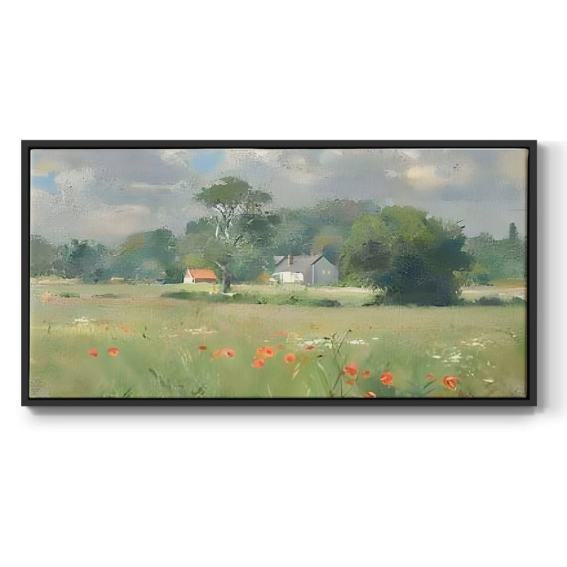 Paysage, série CCGXCI, toile tendue avec châssis, prête à être accrochée, Noir, H 17 po x l 33 po