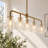 5-Light 43.3" Width Dimmable Linear Crackle Glass Kitchen Island Light