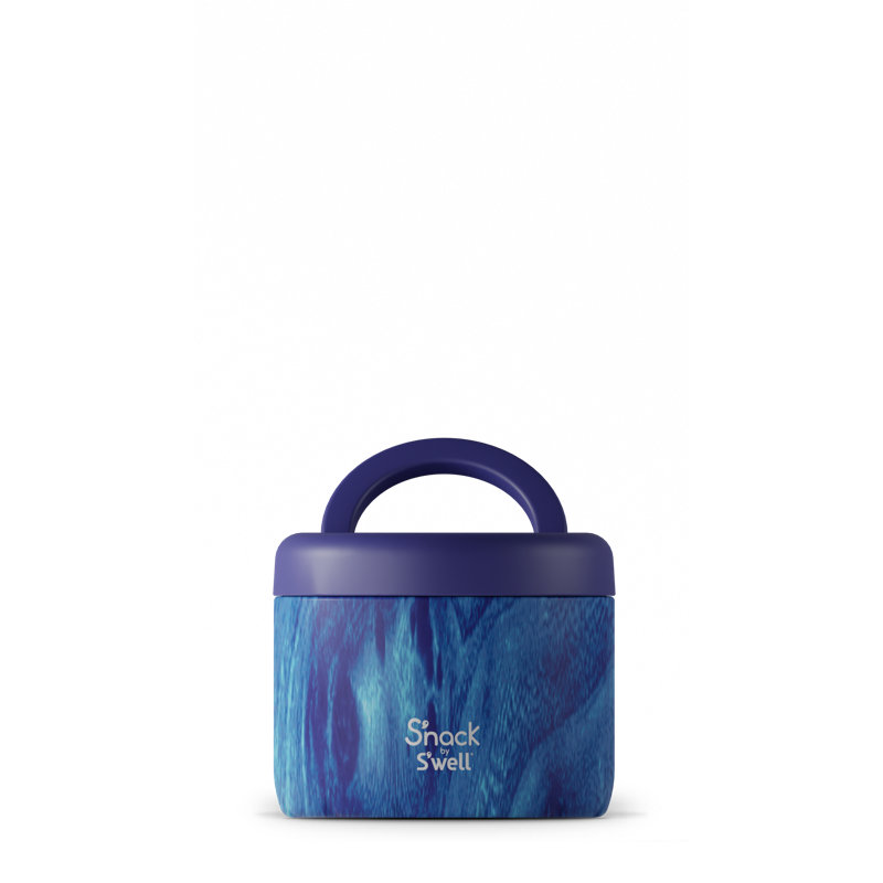 S'nack by S'well Stainless Steel Food Container, 24 Ounce, Azure Forest