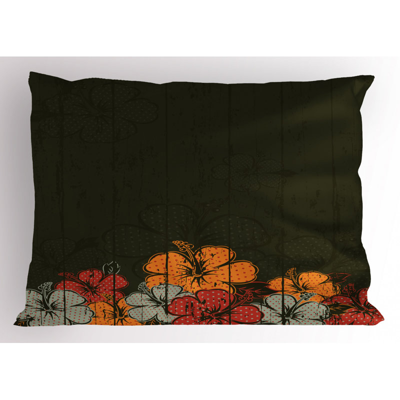 Flowers Polyester Floral Sham Set, King