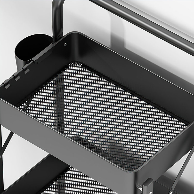 Chariot utilitaire roulant pliable, Noir