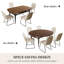 Ensemble de table de salle à manger 55,1 po, table de cuisine moderne pour 4 à 6 personnes, pieds en acier, ensemble de salle à manger à piédestal avec chaise de salle à manger, gain de place-115296624-115296626-122499343