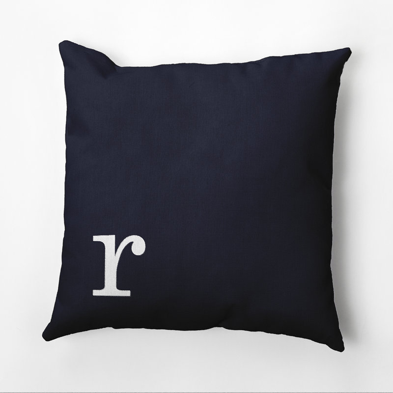 Housse et insert d'oreiller carré, H 20 po x l 20 po x P 2 po, Bleu marine et blanc, R