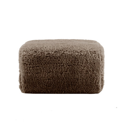 Pouf Aviana en peluche chocolat, 80 x 75 x 42 cm, 1 pièce, couleur chocolat.