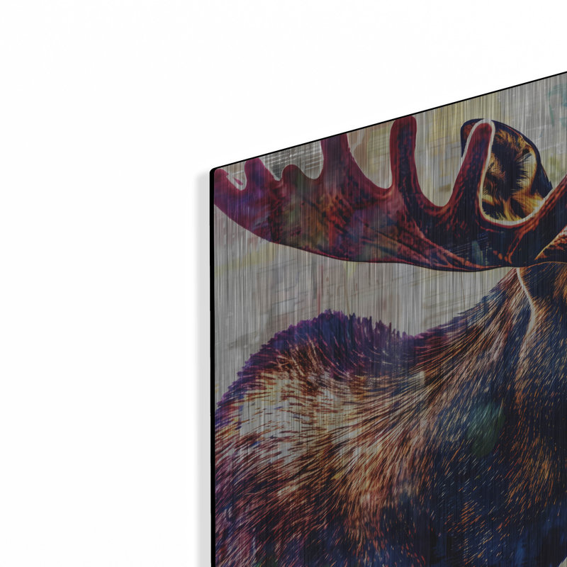 «Moose Head» par Andreas Magnusson, art mural en métal, H 16 po x l 24 po