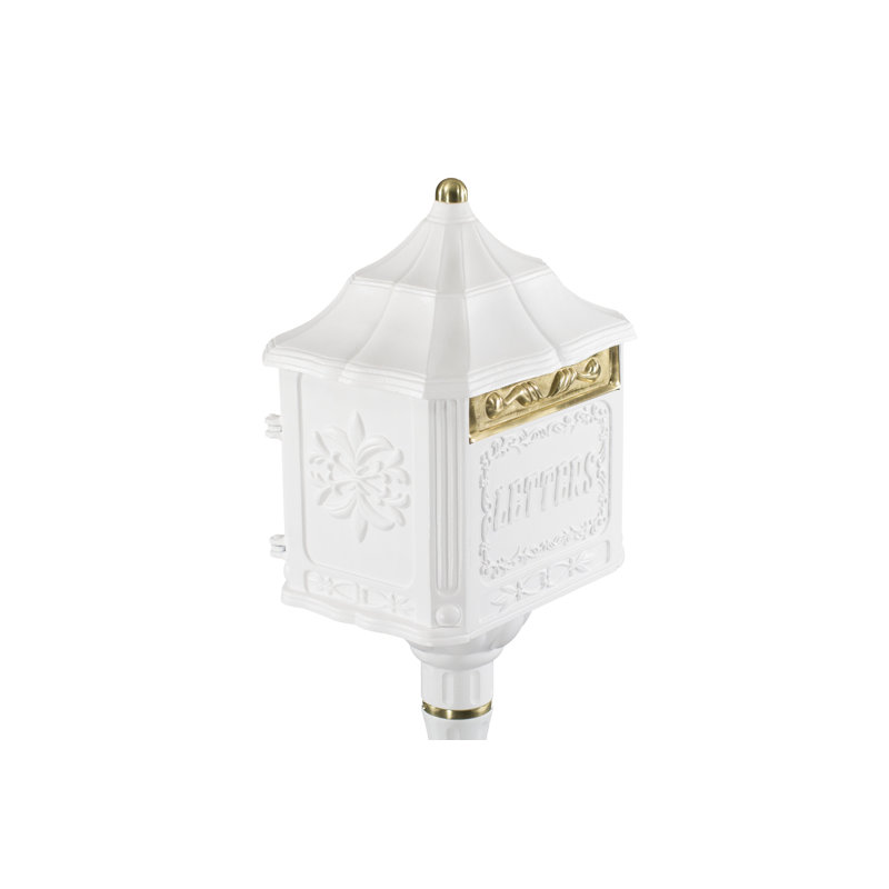Aluminum Post Mounted Mailbox, White