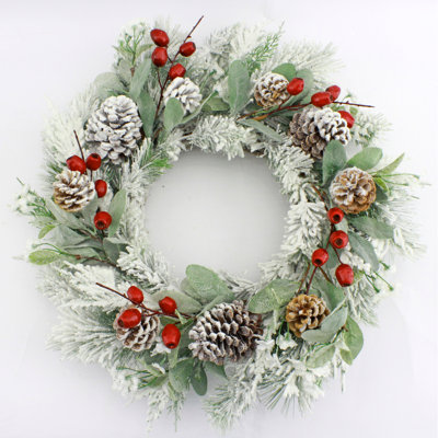 Couronne floquée de 24 po