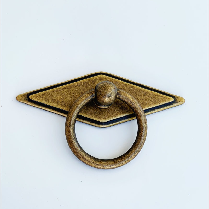 Rhombus Drawer Medium Ring Pull, Antique Bronze