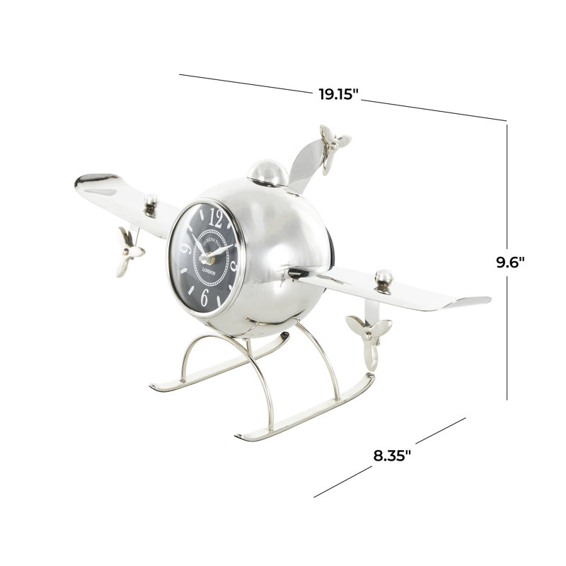 Analog Stainless Steel Quartz Movement / Crystal Tabletop Clock Silver