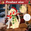 Décoration de chien de Noël éclairée avec canne en bonbon - Chien en peluche blanc avec chapeau de père Noël et écharpe verte