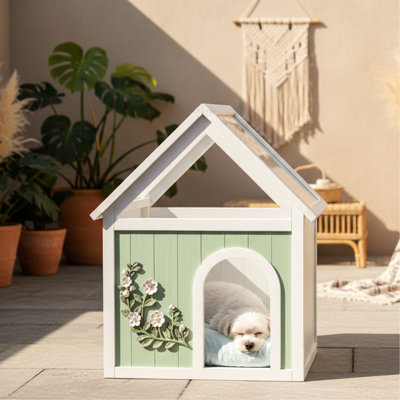 Maison d'intérieur pour chat et petit chien, toit en acrylique transparent, installation rapide, 63,5 47,5 77,6 cm, American Design House, finition mate, assemblage sans outil, 18,7 lb,