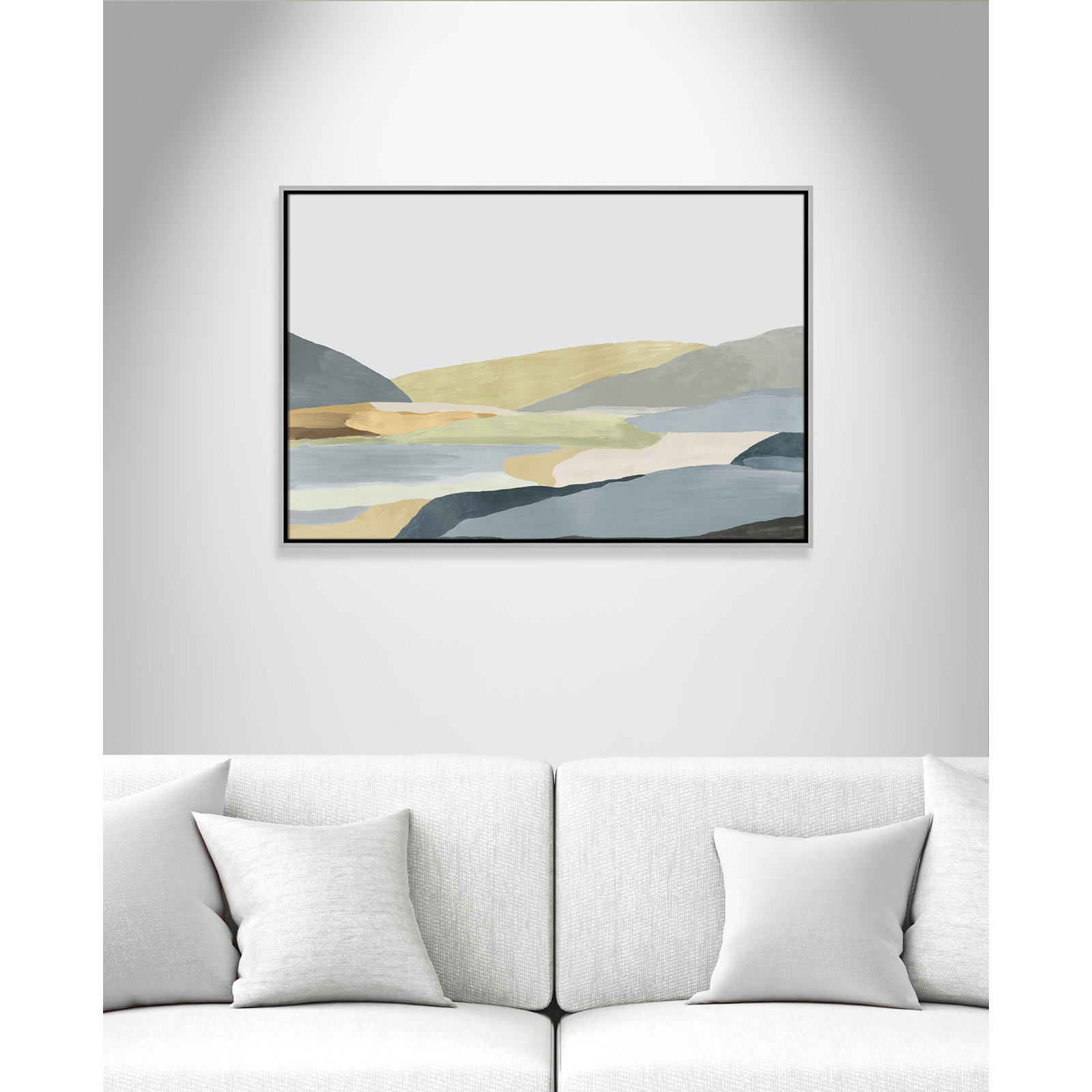 Warm Hills II - Painting Print on Canvas, 25.5" H x 37.5" W x 2" D, Silver Canvas