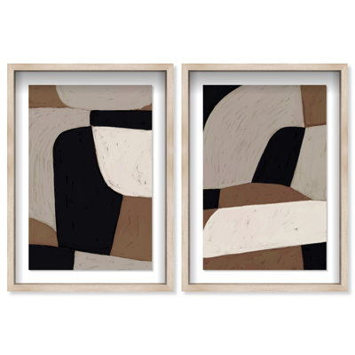 All The Way Set Shadowbox Abstract Print by Oliver Gal, Black Frame, 10 x 15