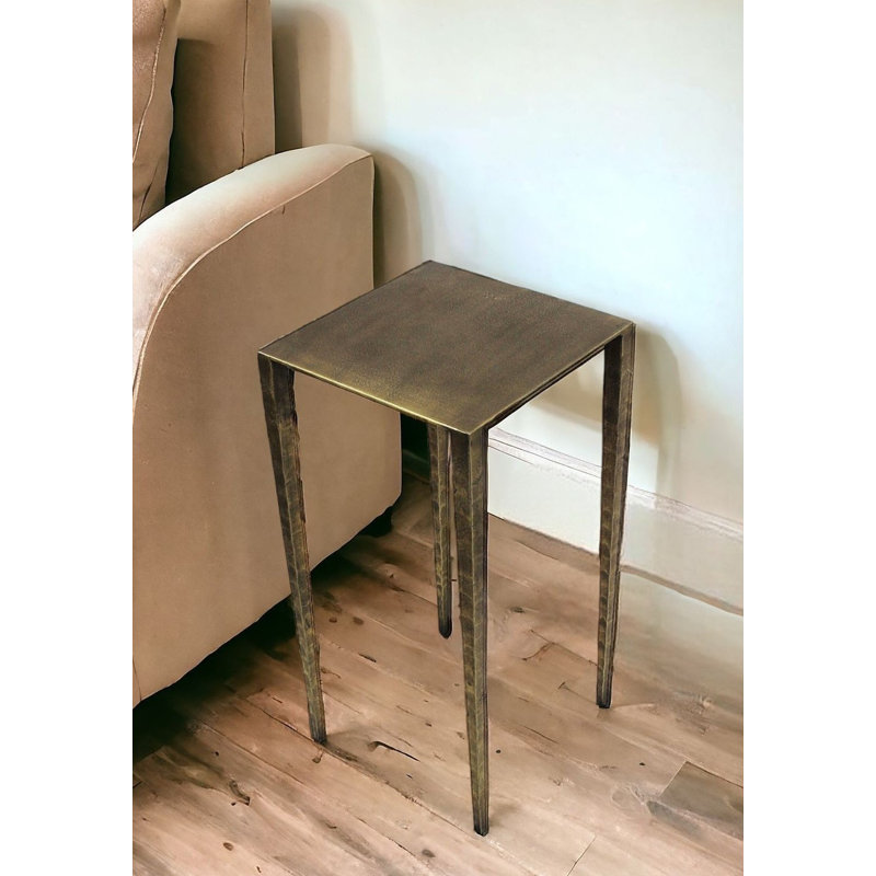 Table de bout carrée en fer 24 po Lefancy, Laiton