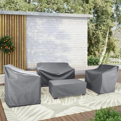 Patio Furniture Cover for 4 Piece Outdoor Furniture Set, Heavy-Duty Waterproof UV-Resistant Outdoor Furniture Cover Set, by Latitude Run
