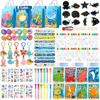 120 Pcs Underwater World Party Gifts,Underwater World Birthday Party Gift Set