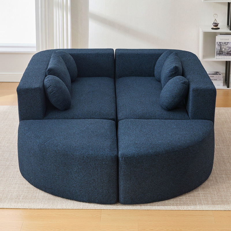 Canapé modulaire Boneless Couch, Bouclé bleu