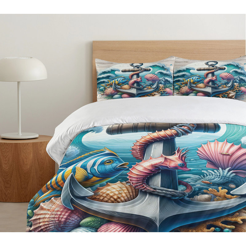 Nautical Duvet Cover, King Duvet Cover + 2 Standard Shams