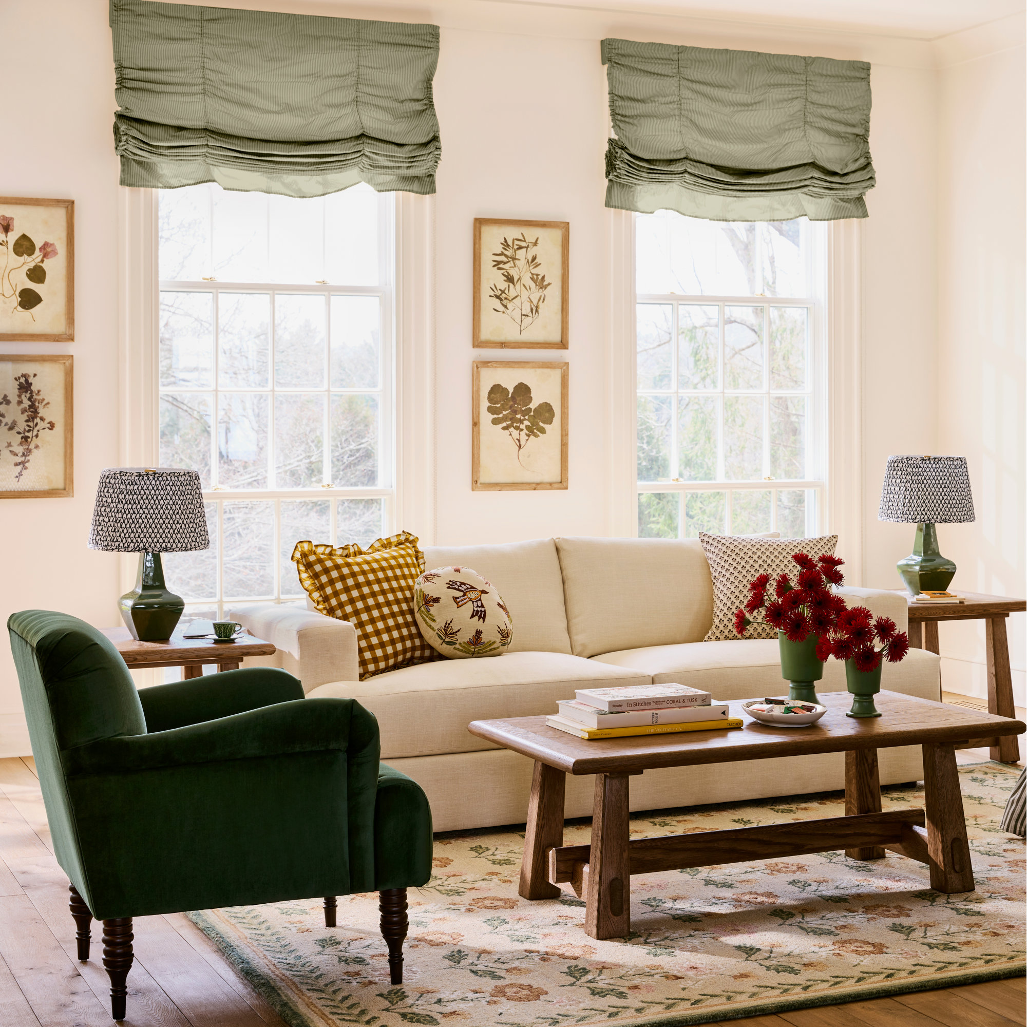 Allura Upholstered Armchair, Luxe Velvet Emerald