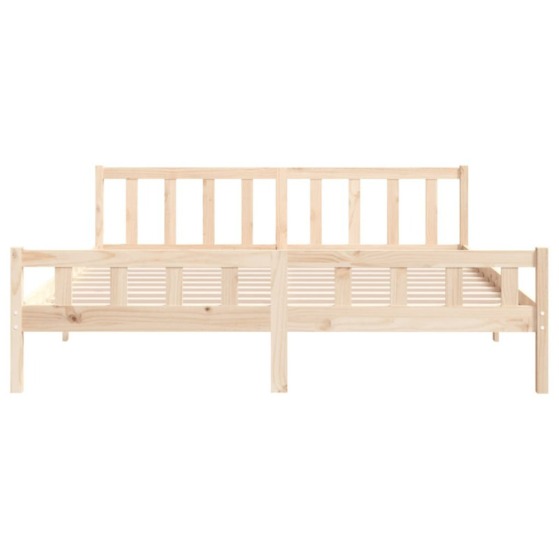 Bed Frame Solid Wood, natural, European Kingsize (160 x 200 cm)