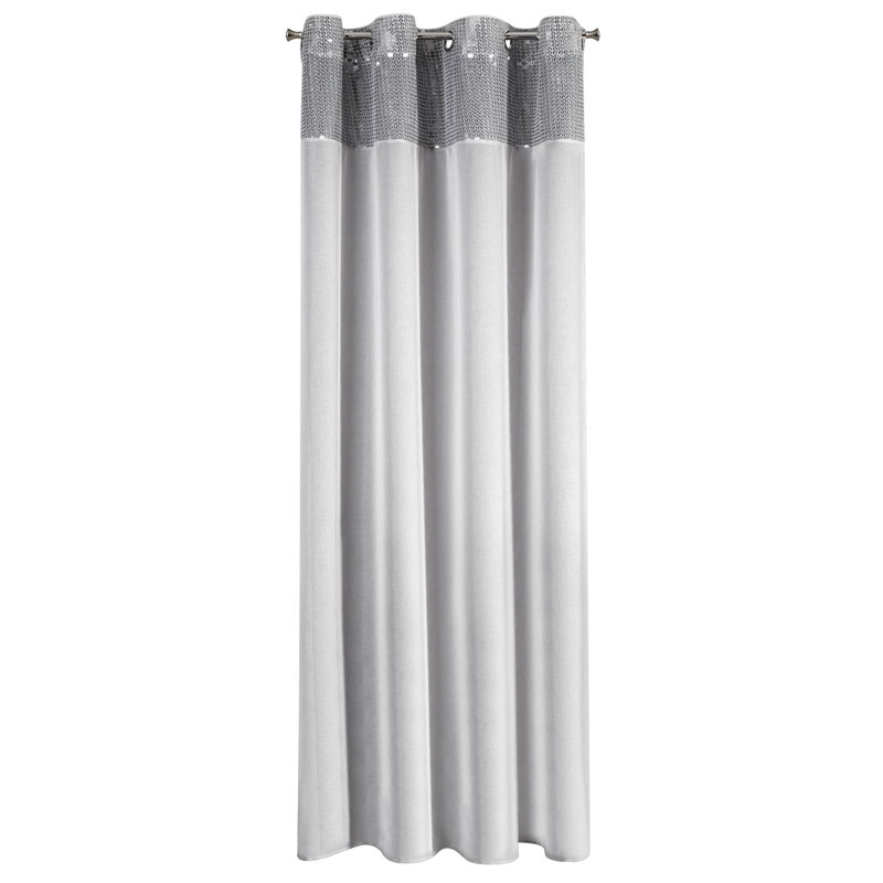 Katel Eyelet Sheer Curtain, Grey