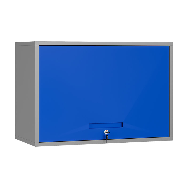Armoire de rangement simple en acier (H 21,6 po x l 31,5 po x P 15,7 po), Bleu / gris