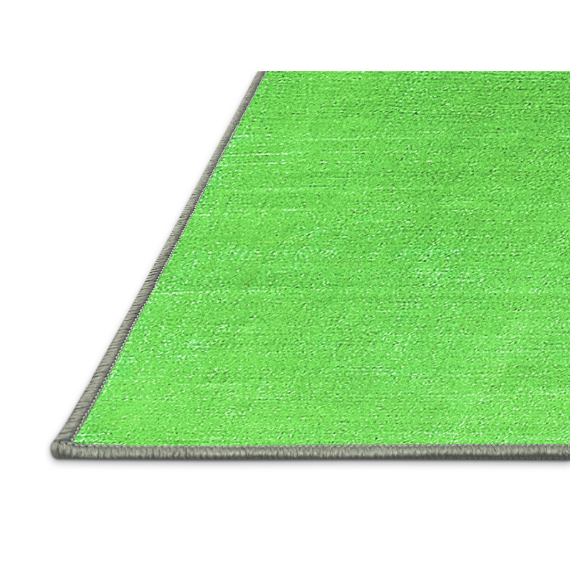 Tapis vert lavable à la machine de style Mid-Century moderne 182, Rectangle 7 pi x 9 pi
