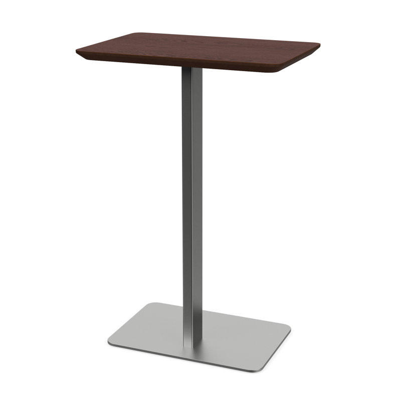 Plateau en stratifié à base d'acier Luxe, Noyer cacao, Argent