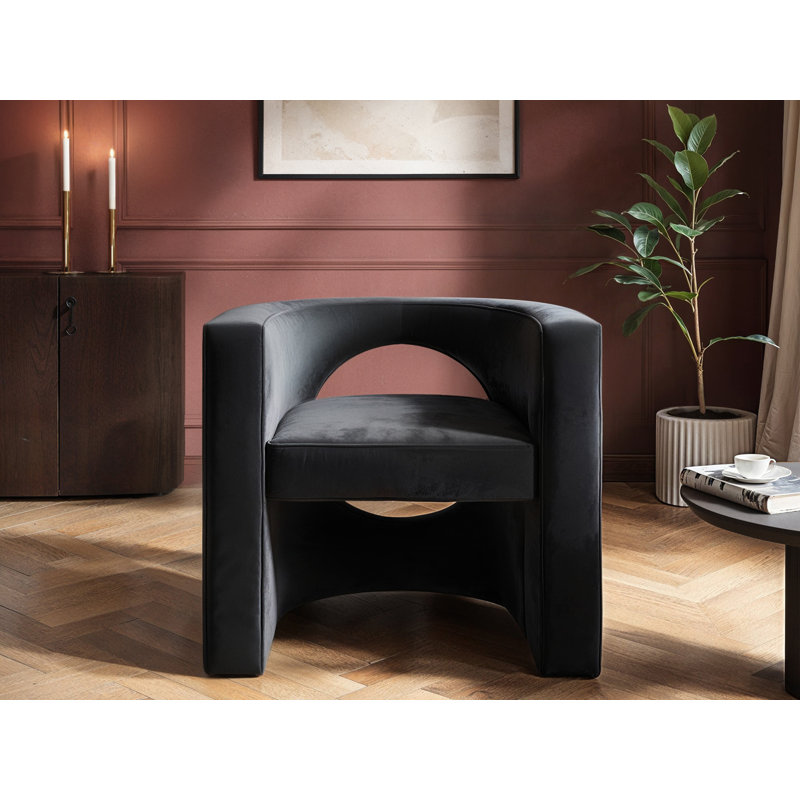 Velvet Accent Chair, Grey