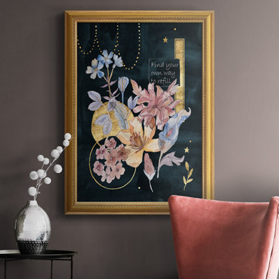 Toile encadrée de qualité supérieure Moonlight Flowers II - prête à être accrochée