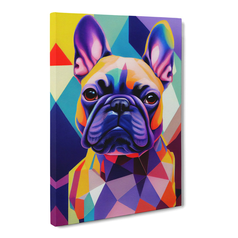 French Bulldog Hypreprism - Wrapped Canvas, 76cm H x 50cm W x 3cm D