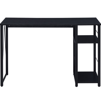 Bureau industriel noir avec tablettes pour le bureau - Stable et pratique, l'écriture rustique 2 ouvert rehausse l'attrait de votre