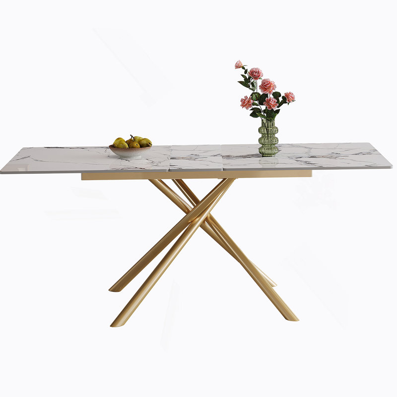 Table de salle à manger extensible avec rallonge rétractable, idéale pour les petits espaces, alliant robustesse et élégance pour une utilisation quotidienne et pour recevoir