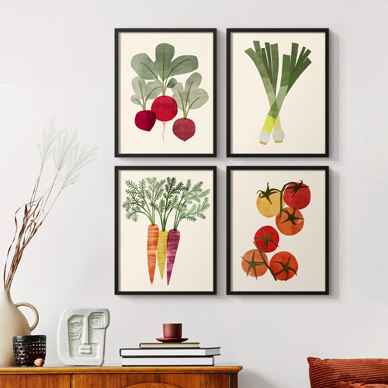 Shuffle III Framed Print - Set of 4, Black, 20" H x 16" W