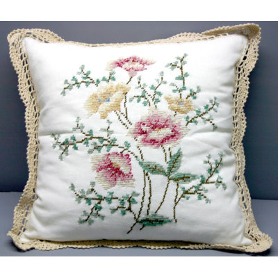 Housse de coussin en coton Glynis Roses