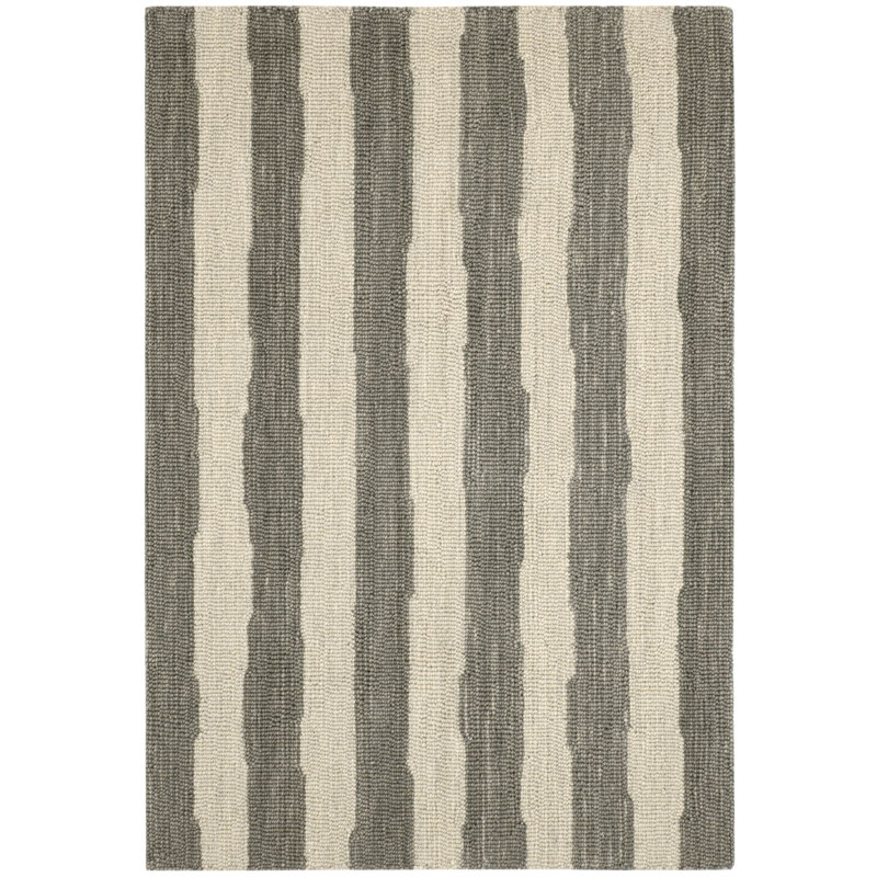 Tapis gris en laine Silas, Rectangulaire 3 pi x 5 pi