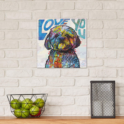 Love You Shih Tzu by Dean Russo - Giclee Art Print on Canvas